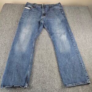 Wrangler Authentics Mens Straight Leg Jeans Blue Stretch Denim 42x32 ZM44BRD